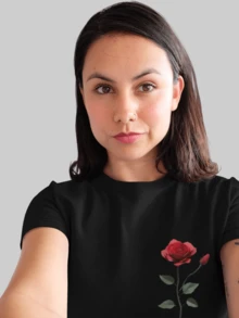 Santa Teresinha Unisex Cotton T-Shirt Comfort And Faith Unisex Blouse - 黑色 - 查看 3