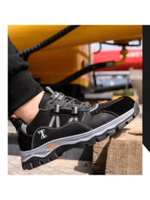 Botas industriales con puntera de acero para hombre, Antideslizantes y Resistentes, Athletic, Fitness, Sportswear, street style, workout outfit - Negro - Ver 7