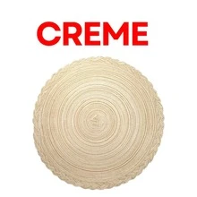 4 Or 6 Piece Set Of 38cm Elegant Round Placemats In Cotton And Linen For Table Setting And Placemats - 奶油 - 查看 1