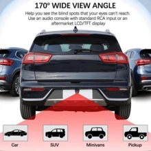 Cámara de visión trasera para automóvil 1080P, ángulo amplio de 170°, ajustable, antiinterferencia, visión nocturna, impermeable, cámara de respaldo para estacionamiento, nueva - A - Ver 3