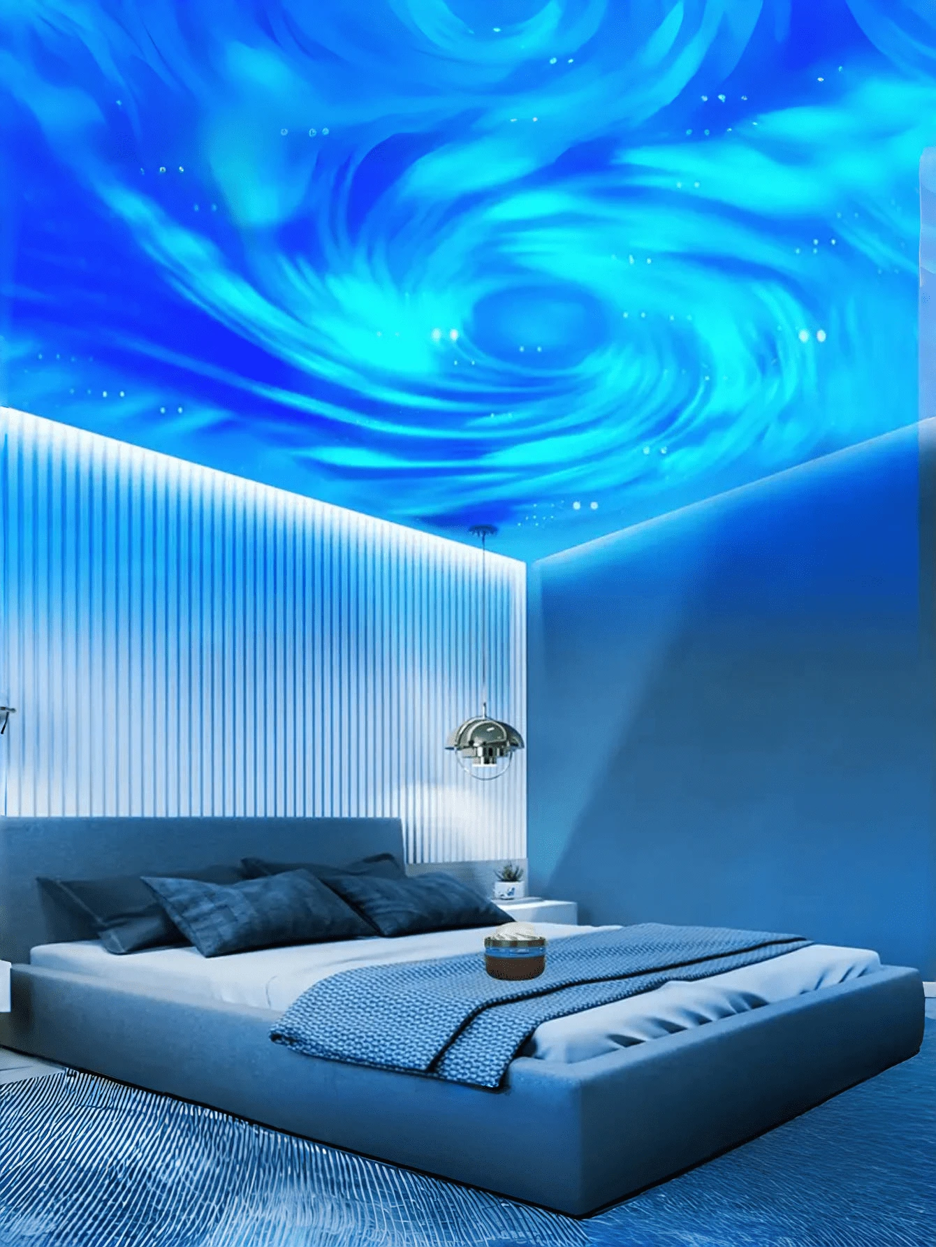 1pc Northern Light Starry Sky Atmosphere Lamp With Multi-Color LED Projection Night Light For Home Decoration, Bedroom, Living Room - Includes Remote Control, Gift For Valentine'S Day, Birthdays And Various Festivals