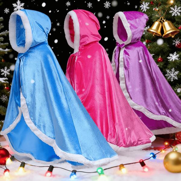 Weihnachts-Kinderkleidung Frozen Prinzessin Umhang Schal Mädchen Vorderöffnung Spitze Umhang Mädchen Kostüme für Weihnachten