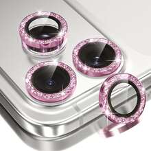 1 Set Camera Lens Protector Film For IPhone 17/16/15/14/13/12/11 Pro Max, [Anti-Drop] [Compatible With Phone Case] [Easy Installation] Camera Screen Protective Film Accessories - Pink - View 17