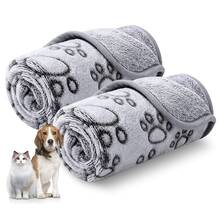 1 pătură de pluș cu imprimeu de labă de câine, cu dragon - fibră de poliester ultra-moale și caldă, potrivită pentru câini și pisici, lavabilă la mașină - ideală pentru somn, paturi și călătorii