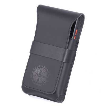 Bainha Country Porta Celular São Bento Religioso 100% Couro Legitímo Unissex  Cruz    Couro genuíno    Bainha  Todas