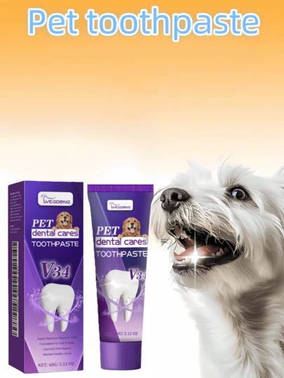 Pet Toothpaste, Pet Dental Cleaning Toothpaste, Repairs Teeth, Whitens Teeth, Removes Plaque And Stains, Cares For Gums. Pet Toothpaste And Toothbrush Set, Suitable For Cats And Dogs, Removes Plaque And Stains, Eliminates Bad Breath, Best Pet Oral Care Set, Oral Care And Cleaning, Reduces Tartar And Calculus, Suitable For Kittens, Puppies And Adult Cats And Dogs.