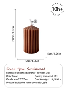 1支北欧风尖头圆柱形香氛蜡烛，109克，采用天然大豆蜡和植物蜡手工制作，烛芯设计确保燃烧稳定无烟，这款充满氛围感的艺术蜡烛可持续燃烧10-12小时，适合客厅香氛、家居装饰和节日派对。 - 白色 - 查看 15