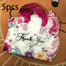5/10/15/20/25/30/40/50 个/套 蝴蝶薰衣草花塑料礼品袋 - 时尚、购物和派对礼品手提袋 - 适用于圣诞节、新年、情人节、婚礼庆典、生日、周年纪念日等！ - 玫紅色 - 查看 11