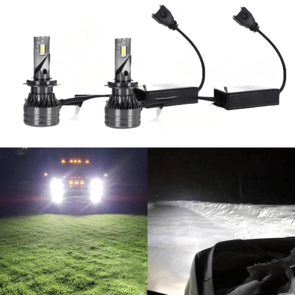 Faro LED per auto 2CPS H7, luce bianca 6000K, con decodifica, sostituibile direttamente, sostituzione del faro, design elegante per auto, dissipazione efficiente del calore, struttura durevole, adatto alla maggior parte dei veicoli.