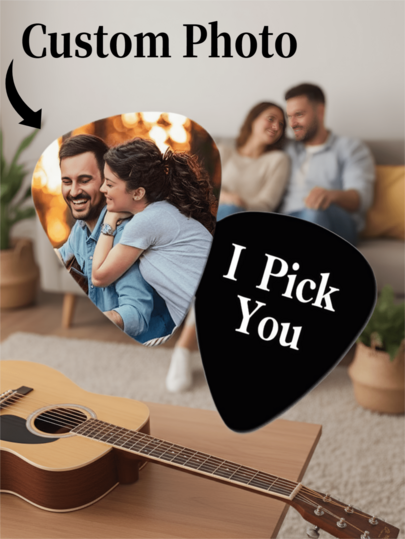 12pcs Custom Photo Guitar Picks, Custom Text Guitar Picks, Personalized Bass Guitar Accessories, Guitar Picks, Musician Gifts, Guitar Pick Gifts, Mother's Day Gifts, Father's Day Gifts, Valentine's Day Gifts, Anniversary Gifts, Graduation Gifts, Ideal Gifts For Dad/Mom, Unique Gifts For Husband/Wife, Perfect Gifts For Boyfriend/Girlfriend, Personalized Gifts For Him/Her