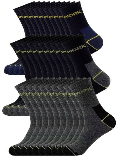 2/5/10/20 Pairs Men's Casual Sports Mid-Calf Socks, Suitable For Running, Fitness, All Seasons