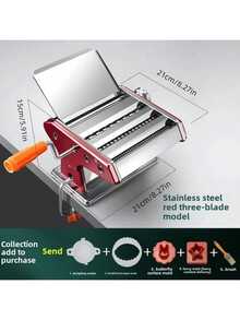 6-Setting Adjustable Thickness Stainless Steel Manual Pasta Maker, Suitable For Spaghetti, Fettuccine, And Lasagna Noodles - Multicolor - View 8