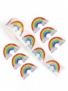 500 miếng/cuộn Miếng dán Holographic cầu vồng, Miếng dán decal vinyl chống thấm nước cho hành lý, đàn guitar, bình nước, ốp lưng điện thoại, máy tính xách tay và quà tặng, thiết kế dễ thương - Nhiều màu - Xem 10