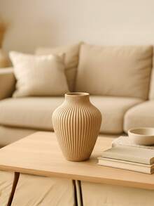 1 件现代弧形塑料花瓶，带人造蒲苇，简约家居装饰，灰色扭曲设计餐桌中心装饰，适合婚礼、客厅、办公桌装饰、乔迁礼物 - 彩色 - 查看 9