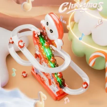 Izengate 圣诞节新款儿童玩具，益智游戏，2 种模式 - 灯光和音乐/静音，有趣的轨道攀爬玩具，自动攀爬轨道滑梯玩具，圣诞老人爬梯玩具，男孩女孩的最佳生日圣诞节万圣节新年礼物（不含电池）