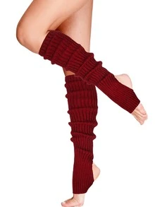 Women Long Stirrup Leg Warmers Over The Knee Ribbed Knit 80s Retro Dance For Yoga Ballet Party Winter Warm, Cozy