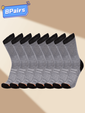 8 Pairs Men's Autumn/Winter Mid-Calf Socks, Comfortable, Moisture-Wicking, Breathable, Antibacterial, Odor-Resistant