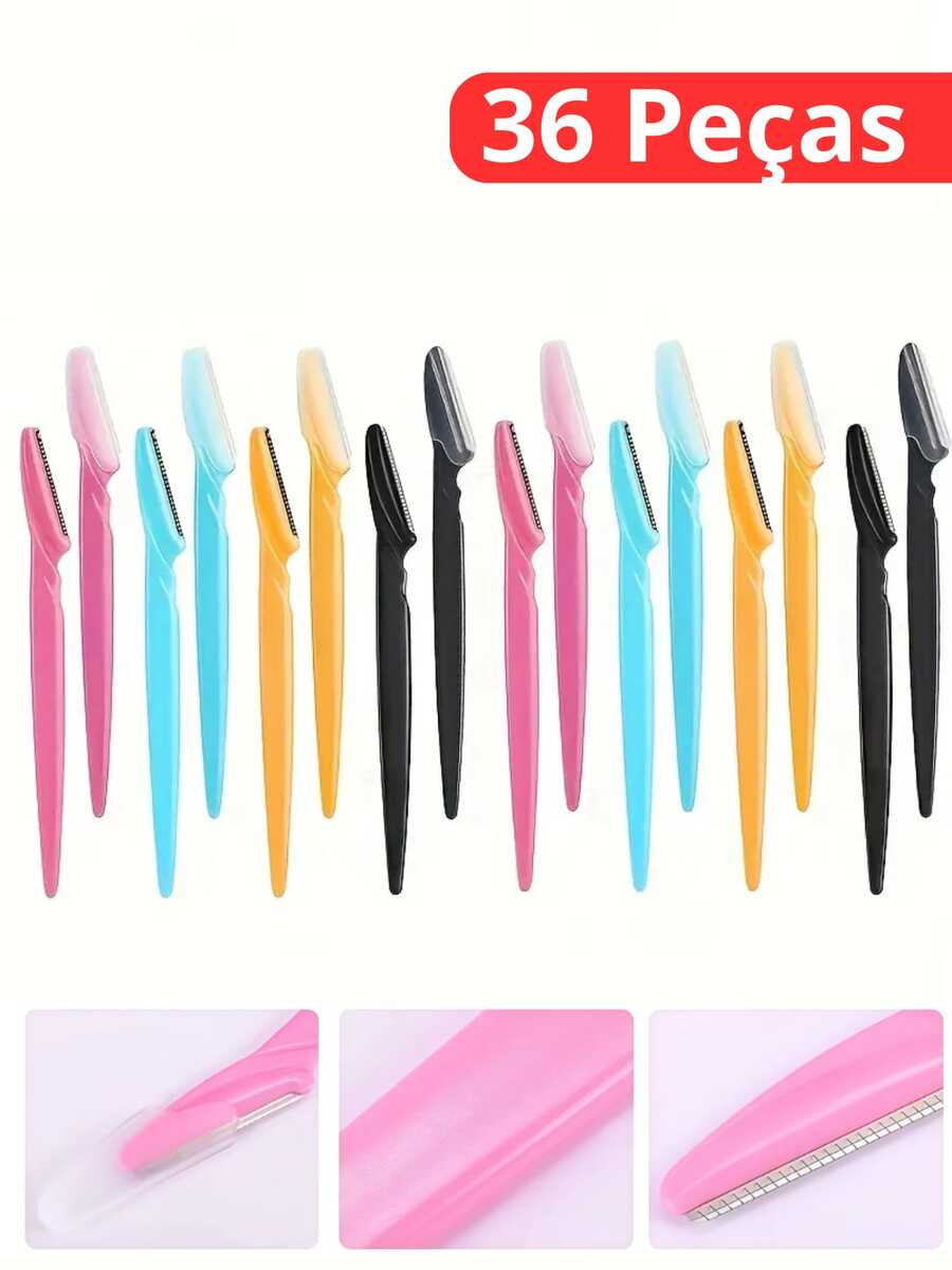 Kit 36 Units Eyebrow And Face Blades Razor Hair Removal Design Facial Hair Removal Eyebrows - Multicolor - View 1