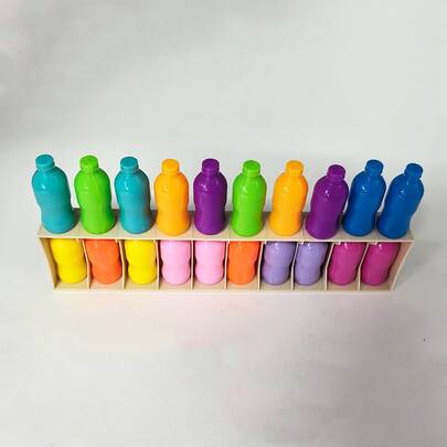 1 Set/20pcs Color Challenge Bottle Puzzle Game Set, Includes Memory & Logic Training - Color Strategy Board Game, Contains 21 Colored Coded Bottles & Storage Box, Suitable For Family Gathering Game Nights, Birthday Or Halloween Parties, Educational Game For Teens & Adults To Improve Memory & Problem Solving Skills, Includes 21 Bottles With Colored Caps, Perfect For Team Games & Strategic Thinking