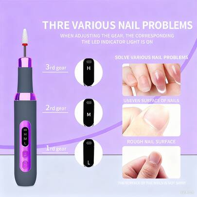 Professional Portable Nail Drill, Nail Art Machine, Strong Nail Drill, Suitable For Home And Salon, Cordless Electric Nail Drill, Rechargeable Wireless Nail Drill, Professional Machine Grinder For Acrylic