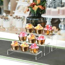 1 Set = 3pcs Acrylic Transparent/Black Display Stands, Modern Minimalist U-Shaped Dessert Stands, Freely Assembled Desktop Display Stands, Suitable For Parties, Gatherings, Weddings, Christmas