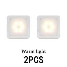 4 件/2 件/1 件 LED 运动传感器夜灯,智能 PIR 传感器橱柜壁灯,易于安装,15 秒自动关闭,暖光和冷光选项,电池供电无线方形传感器灯,适用于浴室、卧室、走廊、楼梯、橱柜 - 白色外殼 - 查看 16