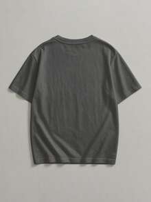 Basic Gothic Skull And Cross T-Shirt Men's Shirt - Màu xám đen - Xem 2