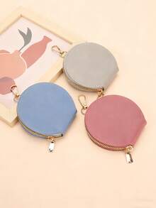 Bolsa de almacenamiento redonda multifuncional compacta - Organizador colgante de auriculares, llaves y monedas, bolso de mano mini de moda disponible en múltiples colores, ideal para salidas diarias y estilo de vida de ocio para mujeres, billetera mini, monedero, monedero pequeño, monedero de monedas - Multicolor - Ver 6