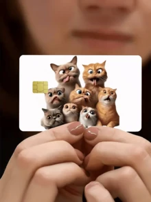 1pc Cute Black Cat Cartoon Creative Card Sticker, PVC Fresh Floral Pattern Credit Card Decal, Bank Card Sticker, Creative Mini Card Skin Sticker, Artistic Decorative Sticker,Back To School,School Supplies - Multicolor - View 21