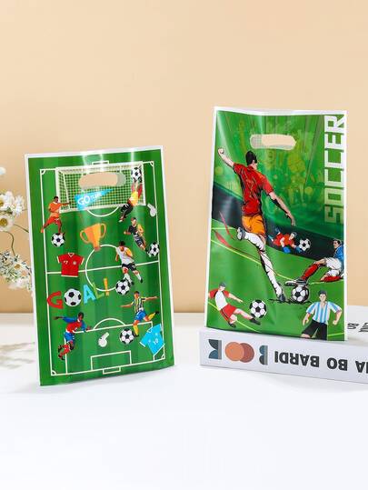 10/30/50pcs Football Theme Gift Bags, Plastic Gift Packaging Bags/Tote Bags, Football Sports Theme Gift Bags, Football Sports Event Supplies, Fan Gathering Decorations, Fan Birthday Party Decorations, Wedding Decorations, Bridal Shower Favor Bags, Wedding Favor Bags, Baby Shower Favor Bags, Small Gift Bags, Favor Bags, Party Decorations, Party Favor Bags, Gift Packaging Supplies