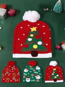 1pc Christmas Knitted Hat, Multi-Style Warm Knit Beanie, Casual Versatile Winter Hat Suitable For Outdoor, Street, Commuting - Knitted Hat - View 12