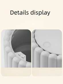 创意迷你向日葵桌面垃圾桶，带盖弹簧式垃圾桶，小型带盖垃圾桶，办公垃圾桶，车载垃圾桶，浴室带盖垃圾桶，迷你塑料垃圾桶。这款带盖垃圾桶无需用电，适合存放物品，多种颜色可选。