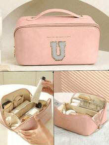 Túi du lịch đa năng, có ngăn đựng mỹ phẩm, túi trang điểm chống thấm nước bằng da PU, túi đựng mỹ phẩm hai lớp dung tích lớn, túi xách du lịch đa năng dành cho nữ, túi đựng đồ vệ sinh cá nhân, túi đựng mỹ phẩm, túi trang điểm, túi đựng đồ vệ sinh cá nhân, vật dụng cần thiết khi đi du lịch, đi du thuyền, đi nghỉ mát, unisex - Nhiều màu - Xem 7
