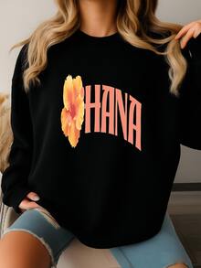 Ohana T Shirt Family Inspired Sweatshirt Lilo And Stitch Shirt Cute  Graphic  Sweatshirt - 黑色 - 查看 2