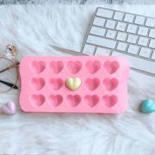 1pc Pink Silicone Ice Cube Tray Mold Transparent Heart-Shaped Ice Cube Tray For Home Kitchen Ice Cube And Chocolate Mold - Pink - View 7