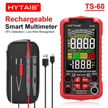 HYTAIS Digital Multimeter, Built-In Battery, Auto-Range Voltage Tester, Measures Voltage, Current, Capacitance, Resistance, Duty Cycle And Temperature, 6000 Counts, Black ABS Housing, Color LCD Display, Professional Electrical Test Instrument - Red - View 10