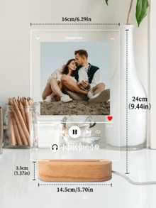Music Photo Name Night Light, Custom Photo Music Plaque, Personalized Song Acrylic Plaque, Bedroom Decor, LED Nightlight, Gift For Mom - Multicolor - View 7