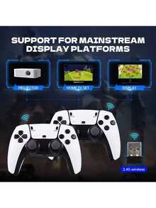4K Retro Console With 2 Wireless Controllers – 20,000 Games + 20 Emulators – Plug And Play – Compatible With TV, Monitor, PC And Projector – Ideal Gamer Gift - White - View 4