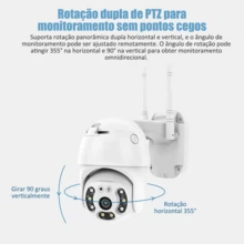 V380 WiFi Smart Camera | HD Dual Lens | Night Vision | Home/Shop | Waterproof | Smart Alarm - White - View 2