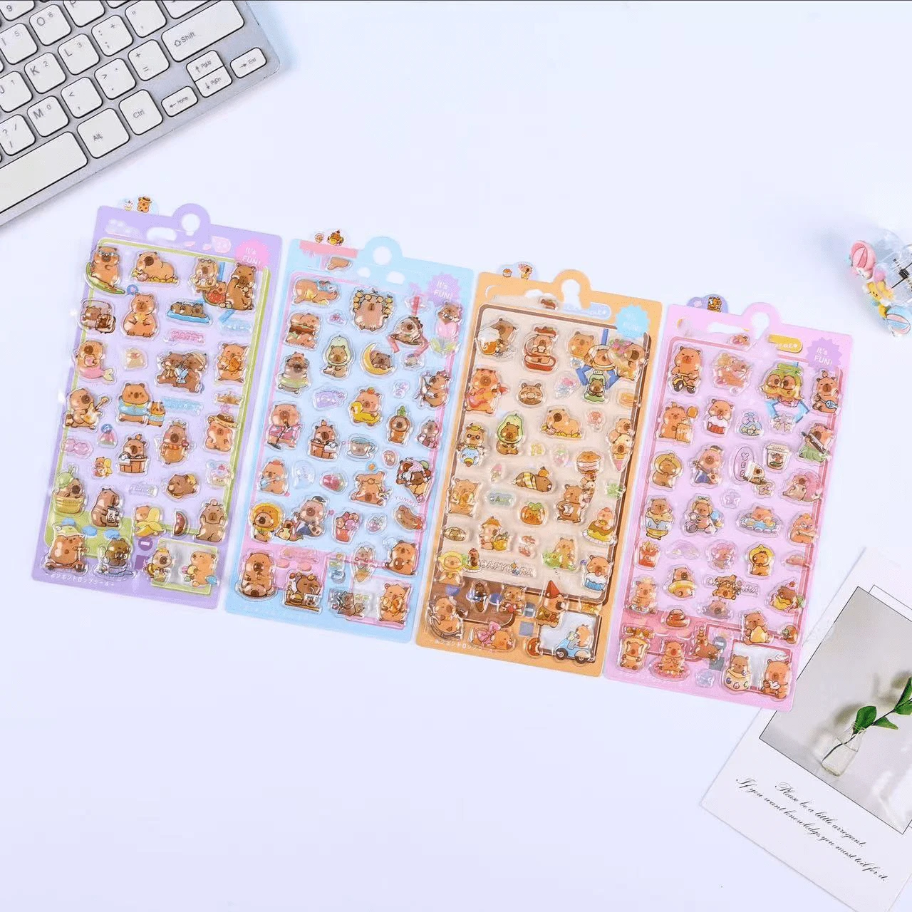 3D Embossed Capybara Cartoon Animal Cute Decorative Stickers, Suitable For Phone Cases, Planners, Crafts, Fun Stickers, Diary Decorations, Embossed Stickers, Cute Stickers, Water Bottle Stickers, Arts & Crafts, School Supplies, Back To School, Cute Reward Stickers, Interesting Stickers, Book Decorations, Adult Stickers, Water Bottle Stickers