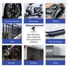 GLADIATOR Pintura en aerosol multiusos antióxido – Secado rápido, alto brillo, fuerte adherencia, ideal para metal, moto, bicicleta y muebles (450ml) - Negro mate - Ver 6