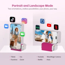 COMITOK 磁吸式手机支架，可拆卸遥控器，兼容苹果手机，一键启动相机，曝光锁定，可充电单反快门，摄影师礼物 - 玫紅色 - 查看 7