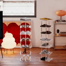 25x25 Acrylic Shoe Rack, Multi-Tier Space-Saving Shoe Organizer, Entryway Shoe Storage Rack, Fashionable Home Decor Item - Multicolor - View 2