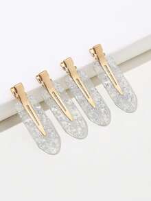 4个装醋酸无痕发夹街头爪夹发爪发卡，发饰 - 彩色 - 查看 4