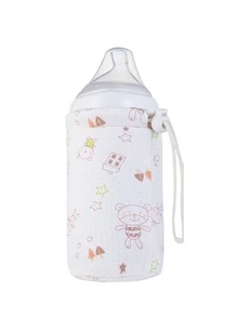 1pc Solid Color Minimalist Baby Bottle Insulation Cover - White - View 22