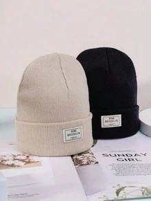2 Miếng Không giới tính Y2K Phong cách Mũ Beanies Cho nam giới Với Chi tiết thêu , Ấm áp & Thân thiện Mùa Đông Mũ Hoàn hảo Đối với Hằng ngày Đi làm Và Các hoạt động ngoài trời - Nhiều màu - Xem 4