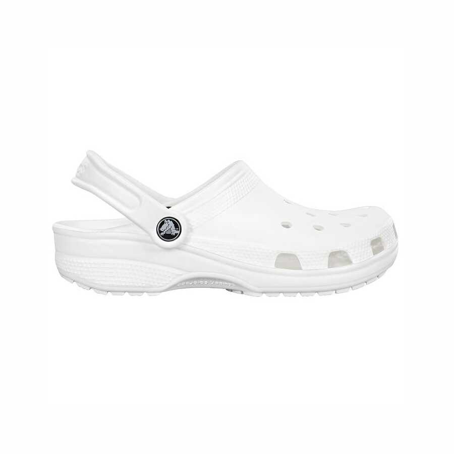 Crocs Classic Clogs Men's Comfort Slides Shoes Beach & Casual Slippers - Trắng/Trắng - Xem 1