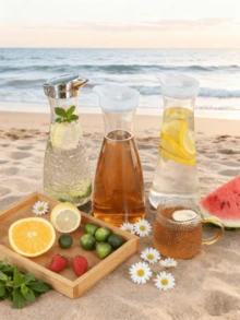 Sticlă de apă cu capac rabatabil, ulcior de suc acrilic transparent, recipient transparent pentru băuturi - potrivit pentru apă, ceai cu gheață, limonadă, suc, băuturi, lapte, ceai rece, recipient pentru suc, sticlă de apă cu gură îngustă transparentă, perfectă pentru picnicuri în aer liber, vacanțe la plajă și întâlniri.