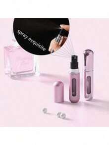 ​​Leak-Proof Perfume Atomizer, 5ml Refillable - One-Step Transfer Design, Portable Travel Spray Bottle In Shiny Pink For Purse & Pocket - 粉色 - 查看 4