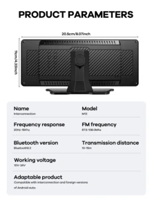 REMAX 10.26-Inch Car Multimedia Video Player Wireless Carplay And Wireless Android Auto Portable Universal Car Monitor Witch Camera, Car MP5 Player, Carplay Fiat 500, Plug And Play Carplay, Stable Classic Choice - 黑色 - 查看 10